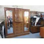 VICTORIAN MAHOGANY COMBINATION WARDROBE AND DRESSING TABLE AND CHEST