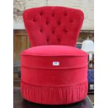 RED BUTTON BACK CHAIR