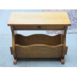 OAK MAGAZINE TABLE FITTED WITH SINGLE DRAWER