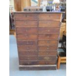 EIGHTEEN DRAWER WOODEN TOOL CHEST