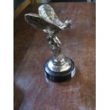 ROLLS ROYCE SPIRIT OF ECSTASY HOOD ORNAMENT, IN THE MANNER OF CHARLES SYKES, MOUNTED ON STAND,
