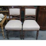 PAIR OF MAHOGANY UPHOLSTERED CHAIRS