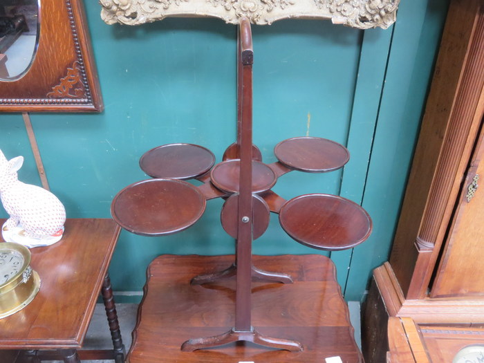 MAHOGANY FOLDING CAKE STAND