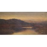 J S FOX, FRAMED OIL ON CANVAS DEPICTING A LAKESIDE SCENE,