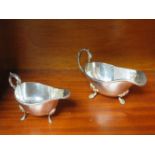 TWO SILVER PLATED SAUCE BOATS