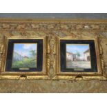 PAIR OF GILT FRAMED ITALIAN PICTURES BY F MANCINI