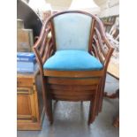 SET OF SIX MAHOGANY STACKING CHAIRS