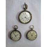 THREE VARIOUS HALLMARKED SILVER POCKET WATCHES