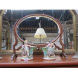 INLAID MAHOGANY BEDROOM SWING MIRROR