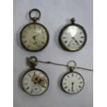 FOUR VARIOUS HALLMARKED SILVER POCKET WATCHES