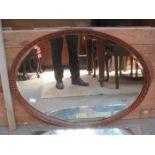 OVAL MAHOGANY WALL MIRROR