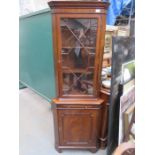 REPRODUCTION SINGLE DOOR GLAZED CORNER CUPBOARD