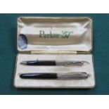 CASED PARKER 51 PEN & PENCIL SET