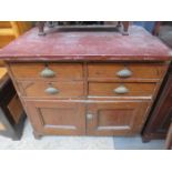 LARGE PITCH PINE STORAGE CHEST