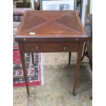 MAHOGANY INLAID ENVELOPE GAMES TABLE