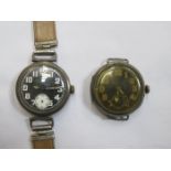 TWO MILITARY ISSUE SILVER WRISTWATCHES