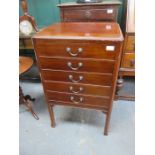 FIVE DRAWER MAHOGANY CHEST