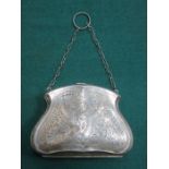 HALLMARKED SILVER LADIES EVENING PURSE,