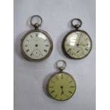 THREE VARIOUS HALLMARKED SILVER POCKET WATCHES