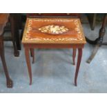 SMALL INLAID MUSICAL SEWING BOX