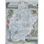 SMALL FRAMED MAP OF NOTTINGHAMSHIRE,