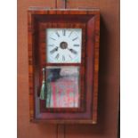 MAHOGANY RECTANGULAR MIRROR FRONTED WALL CLOCK