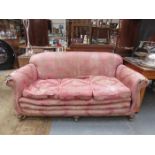 VICTORIAN UPHOLSTERED THREE SEATER SETTEE