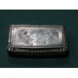 UNHALLMARKED SILVER HINGED SNUFF BOX