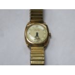 9ct GOLD BUREN GRAND PRIX WRISTWATCH