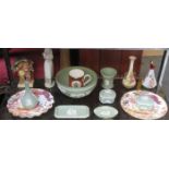 MIXED LOT OF CERAMICS INCLUDING CROWN DERBY, WEDGEWOOD, HUMMEL, LLADRO ETC.