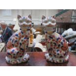 PAIR OF ORIENTAL CERAMIC CATS