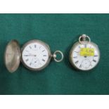 TWO HALLMARKED SILVER POCKET WATCHES