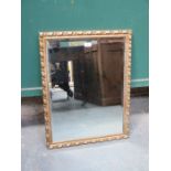 GILDED AND BEVELLED WALL MIRROR,