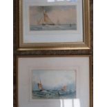 TWO 19th CENTURY FRAMED SEASCAPE SCENE,