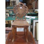 PRETTY CARVED AND PIERCEWORK MUSICAL CHILD'S CHAIR