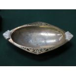 HALLMARKED SILVER ART DECO STYLE PIERCEWORK SHALLOW BOWL