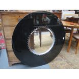 MODERN BLACK GLOSS CIRCULAR WALL MIRROR