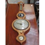 MAHOGANY INLAID WHEEL BAROMETER