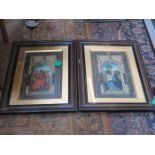 PAIR OF FRAMED RELIGIOUS PICTURES AND TWO SHIPPING RELATED PICTURES