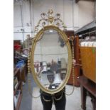 GOOD QUALITY VICTORIAN GLIDED OVAL WALL MIRROR