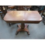 ANTIQUE MAHOGANY FOLD OVER TEA TABLE