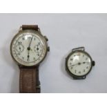 TWO SILVER WRISTWATCHES