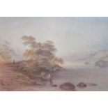C F BUCKBY, FRAMED WATERCOLOUR- SCENE IN THE ENGLISH LAKE DISTRICT,