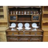 CARVED FRONTED PRIORY STYLE OAK KITCHEN DRESSER