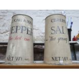 PAIR OF WALL MOUNTING SALT AND PEPPER ADVERTISEMENTS