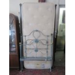 SINGLE BED FRAME WITH MATTRESS AND BASE