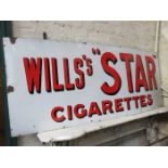 LARGE WILLS "STAR" CIGARETTE ENAMELLED SIGN