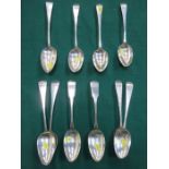 TEN VARIOUS LARGE HALLMARKED SILVER SPOON INCLUDING GEORGIAN AND OTHER