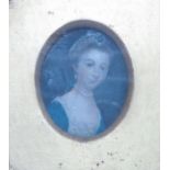 MINIATURE OVAL PORTRAIT WITHIN GILT FRAME