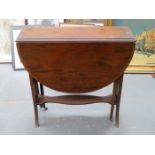 MAHOGANY INLAID DROP LEAF SUTHERLAND TABLE